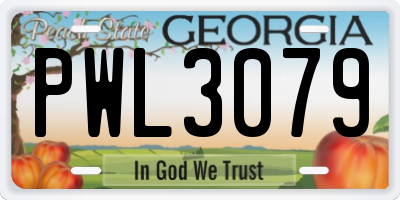GA license plate PWL3079
