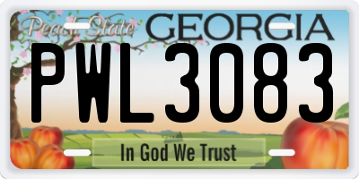 GA license plate PWL3083