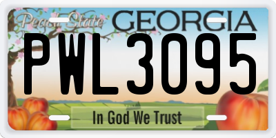 GA license plate PWL3095