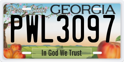 GA license plate PWL3097