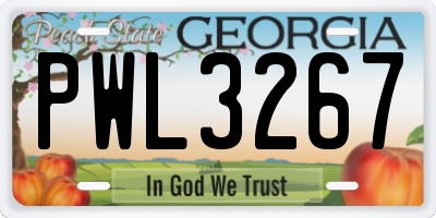 GA license plate PWL3267