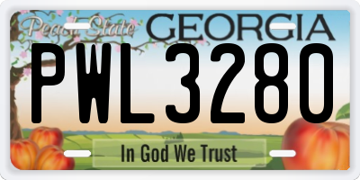 GA license plate PWL3280