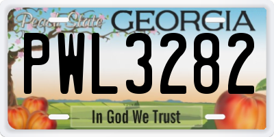GA license plate PWL3282