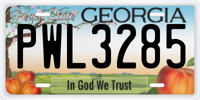 GA license plate PWL3285