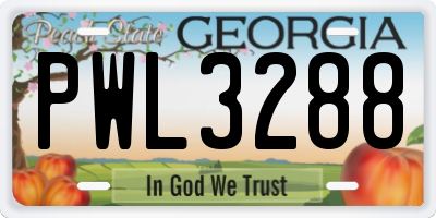 GA license plate PWL3288