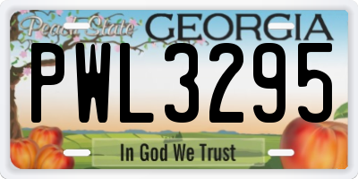 GA license plate PWL3295