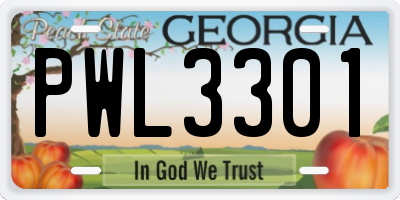 GA license plate PWL3301