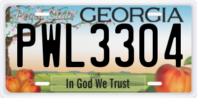 GA license plate PWL3304