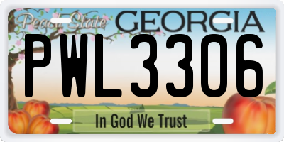 GA license plate PWL3306