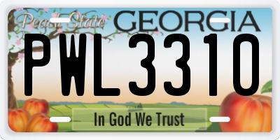 GA license plate PWL3310