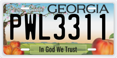 GA license plate PWL3311