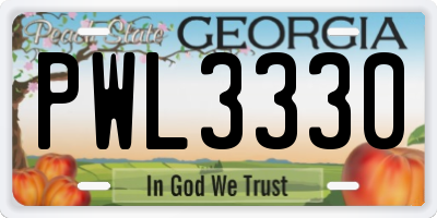 GA license plate PWL3330