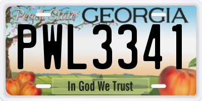 GA license plate PWL3341