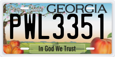 GA license plate PWL3351