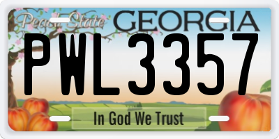 GA license plate PWL3357