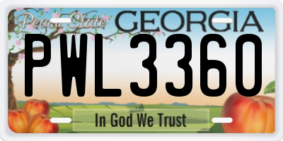 GA license plate PWL3360