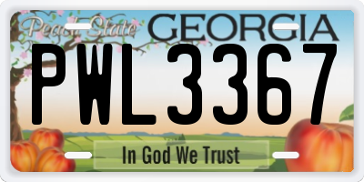 GA license plate PWL3367