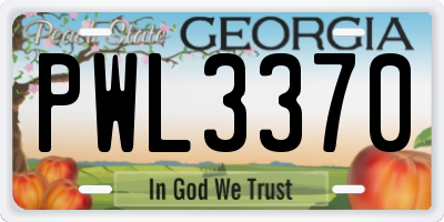 GA license plate PWL3370