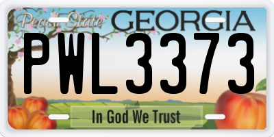 GA license plate PWL3373