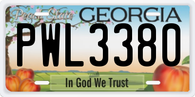 GA license plate PWL3380