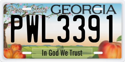 GA license plate PWL3391