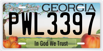 GA license plate PWL3397