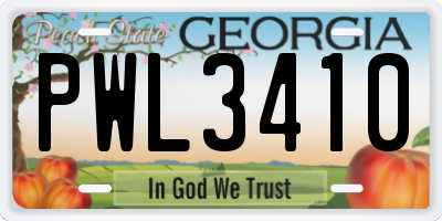 GA license plate PWL3410