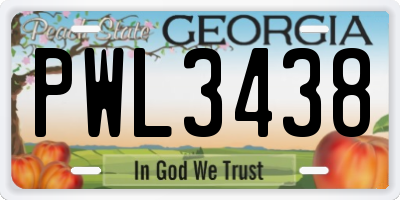 GA license plate PWL3438