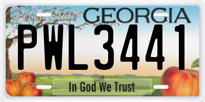 GA license plate PWL3441