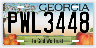 GA license plate PWL3448