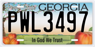 GA license plate PWL3497