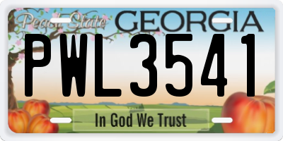 GA license plate PWL3541