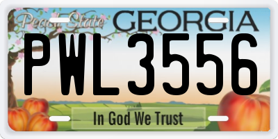 GA license plate PWL3556