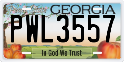 GA license plate PWL3557