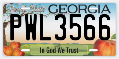 GA license plate PWL3566