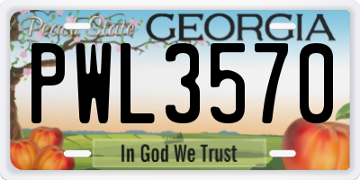 GA license plate PWL3570