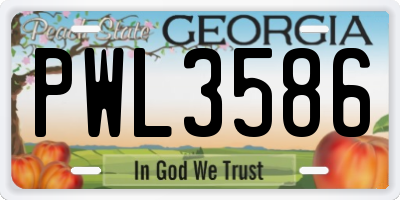 GA license plate PWL3586