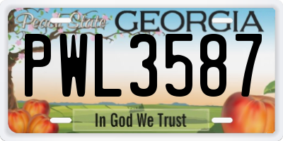GA license plate PWL3587