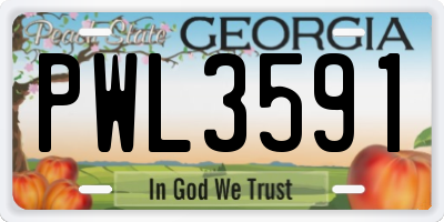 GA license plate PWL3591