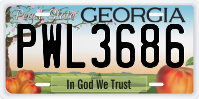 GA license plate PWL3686