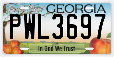 GA license plate PWL3697