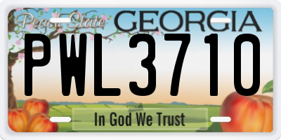 GA license plate PWL3710