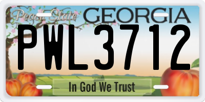 GA license plate PWL3712
