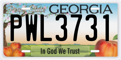GA license plate PWL3731