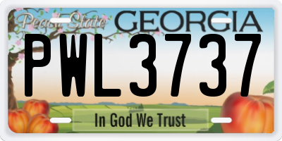 GA license plate PWL3737