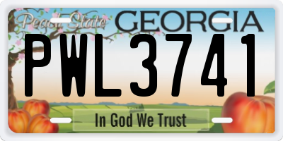 GA license plate PWL3741