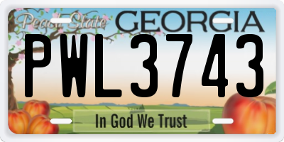 GA license plate PWL3743