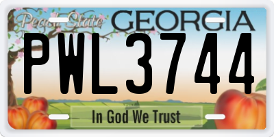 GA license plate PWL3744