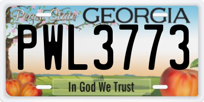 GA license plate PWL3773