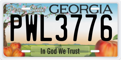GA license plate PWL3776